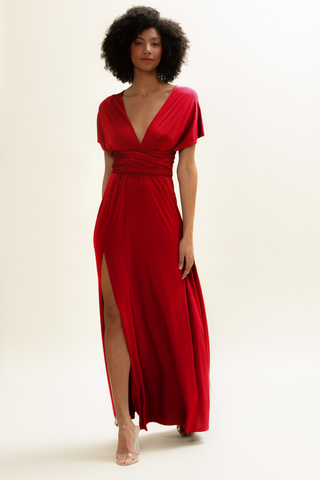 Slit Dress Red